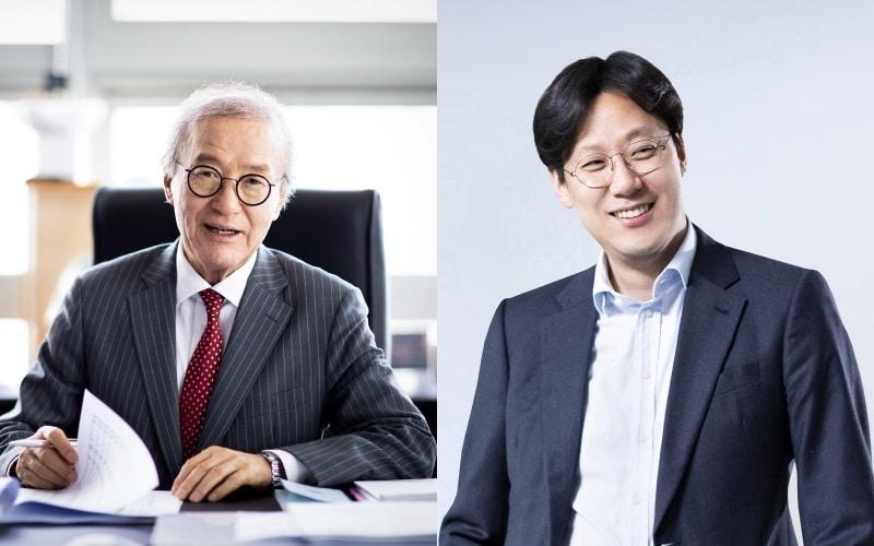 본문 이미지 - 미스토홀딩스 창업주 윤윤수 명예회장과 아들 윤근창 대표이사(미스토홀딩스 제공)