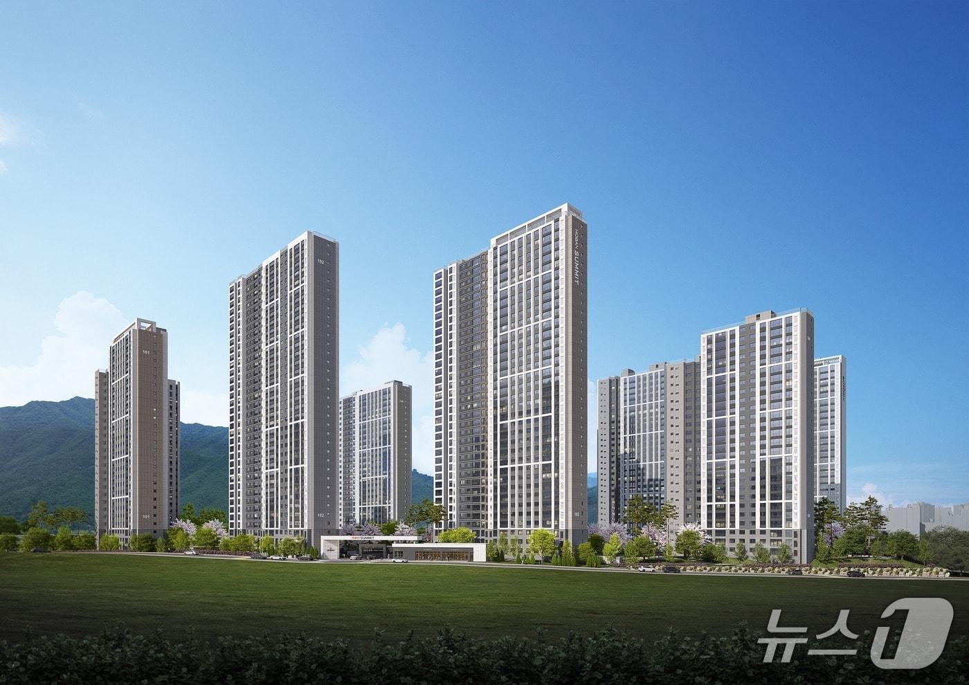 본문 이미지 - 경산 상방공원 호반써밋 1단지 투시도 (호반건설 제공) 뉴스1 ⓒ News1