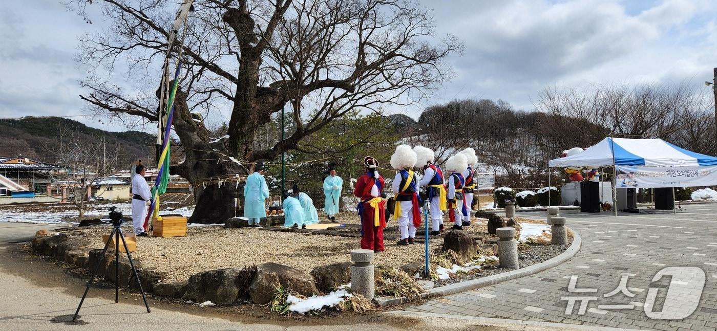 본문 이미지 -  지난해 열린 제천시 무형유산 '오티별신제' 공개행사.(제천시 제공. 재판매 및 DB금지)/뉴스1 