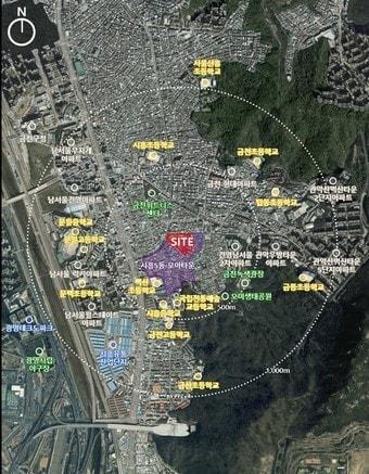 본문 이미지 - 금천구 시흥5동 모아주택 위치도(서울시 제공) 뉴스1 ⓒ News1