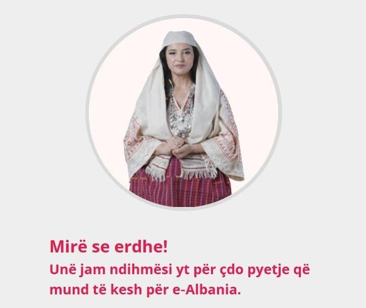 알바니아 공식 전자행정 플랫폼 '이알바니아(e-Albania)'에 등장하는 AI 장관 디엘라의 모습 (출처=이알바니아)