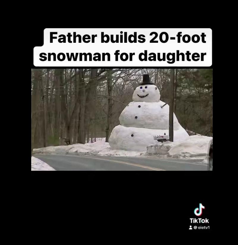 본문 이미지 - 에릭 알레루드가 만든 초대형 눈사람. (소셜미디어 엑스 @eietv1)