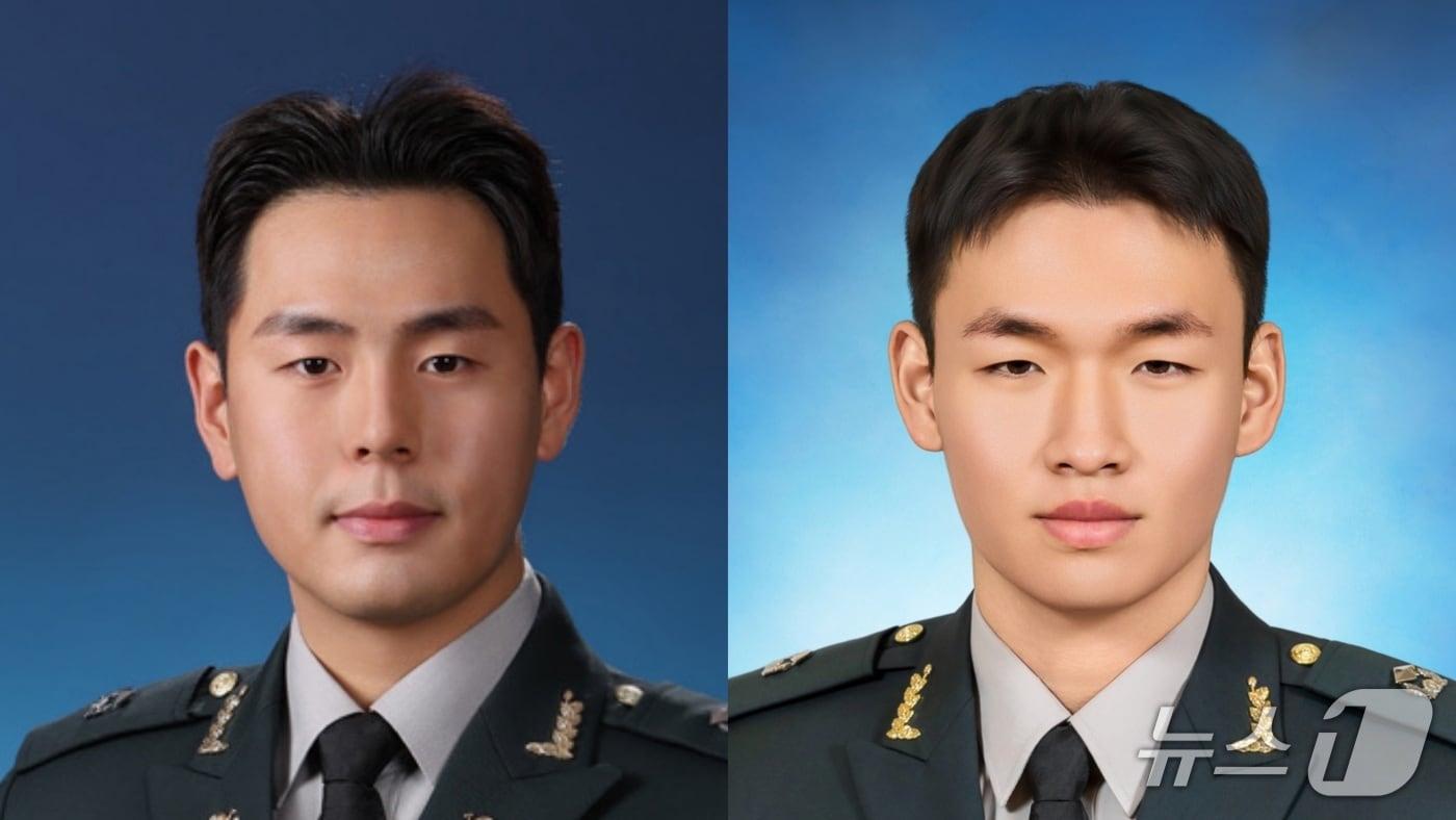 본문 이미지 - 육군사관학교 82기 이효원 소위(왼쪽)와 학군사관후보생 64기 이상훈 소위(오른쪽).  (육군 제공)