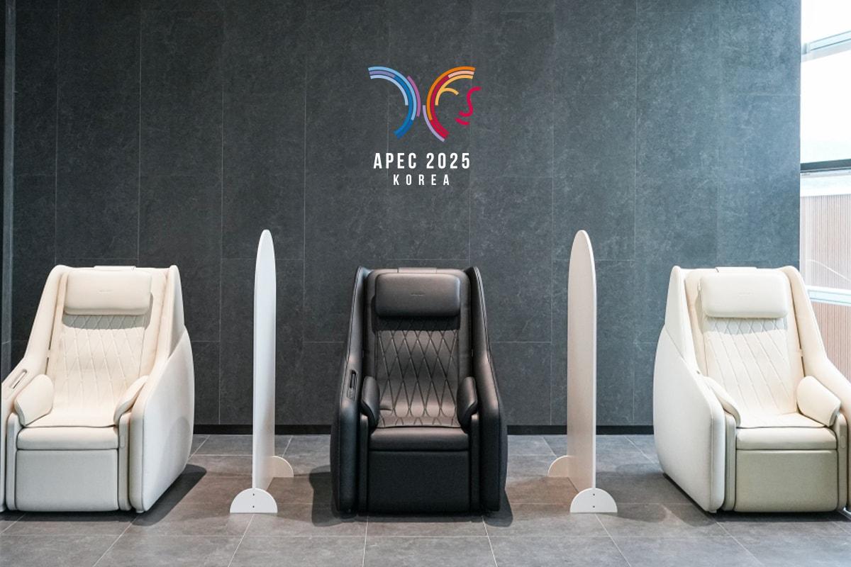 본문 이미지 - 2025년 APEC 정상회의 고위급 오찬장에 설치된 세라젬 마스터 V11 (세라젬 제공)