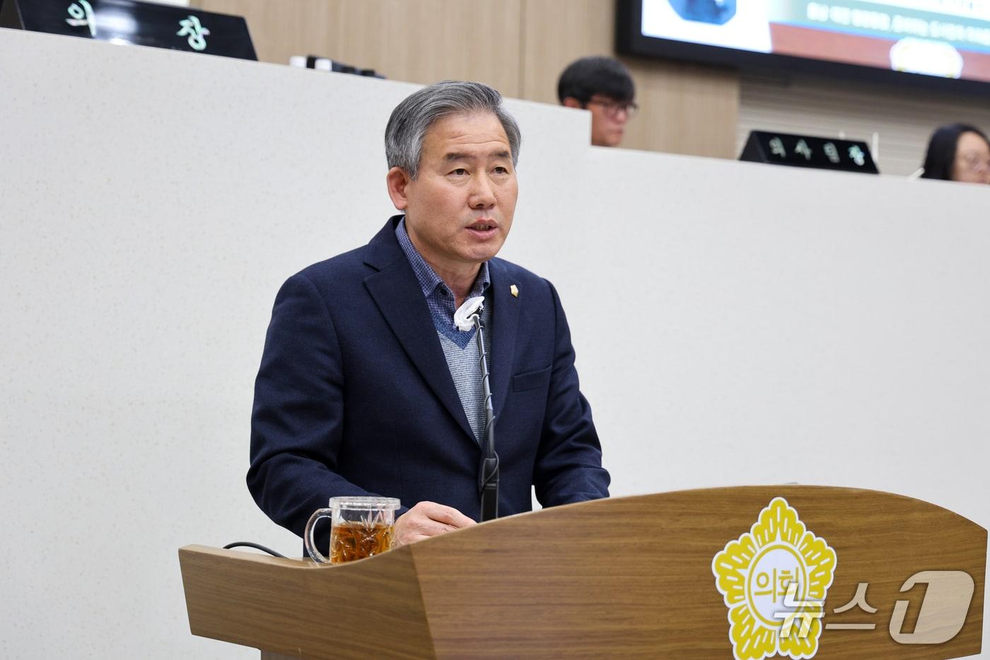 본문 이미지 - 3일 제126회 임시회 제1차 본회의에서 5분 자유발언을 하고 있는 김봉균 당진시의원(당진시의회 제공. 재판매 및 DB금지)2026.2.3/뉴스1