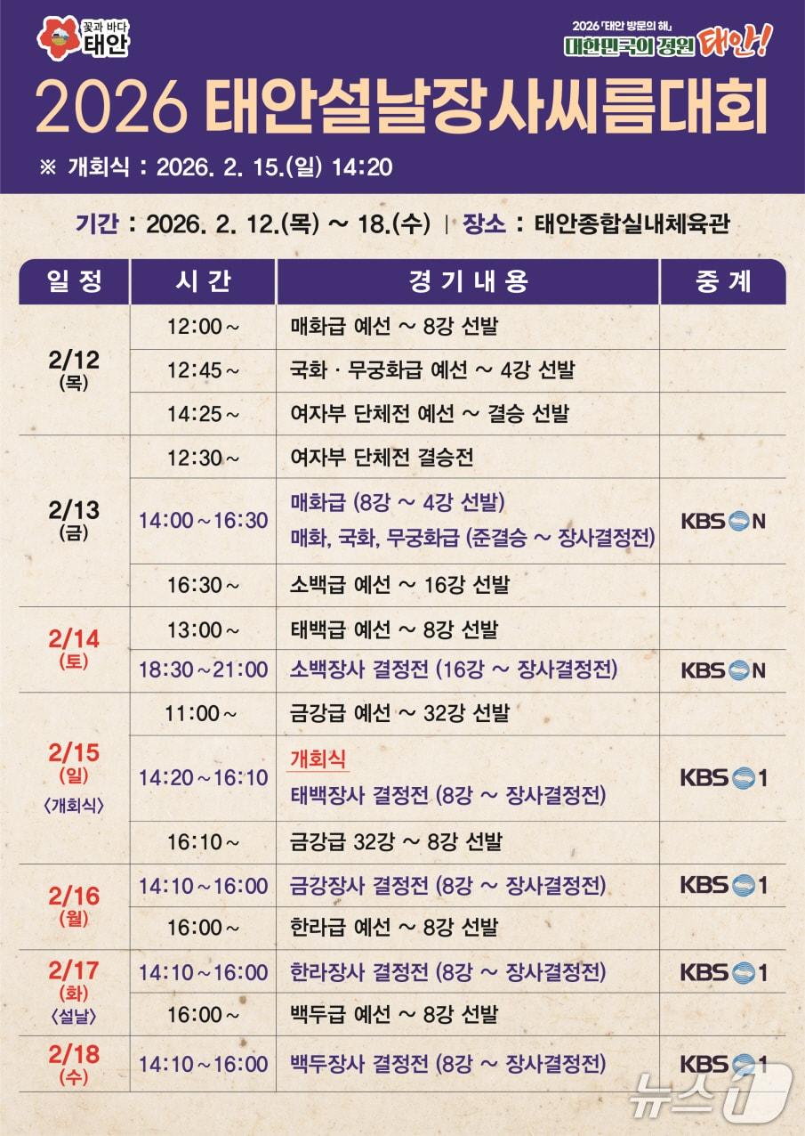 본문 이미지 - 태안 설날장사 씨름대회 홍보물(태안군 제공. 재판매 및 DB금지)2026.2.4/뉴스1