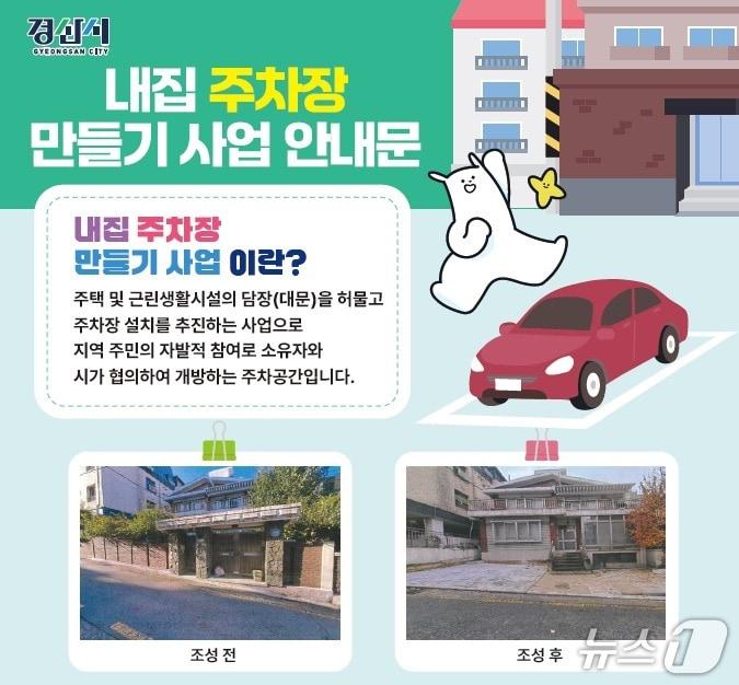 본문 이미지 - 경산시가 주택 밀집지역의 주차난 해소를 위해 '내 집 주차장 만들기' 사업을 시행한다.(경산시 제공. 재판매 및 DB금지)/뉴스1