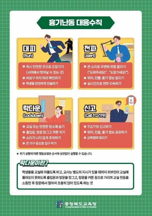 본문 이미지 - 흉기난동 대응 매뉴얼.(충북교육청 제공. 재판매 및 DB금지)/뉴스1