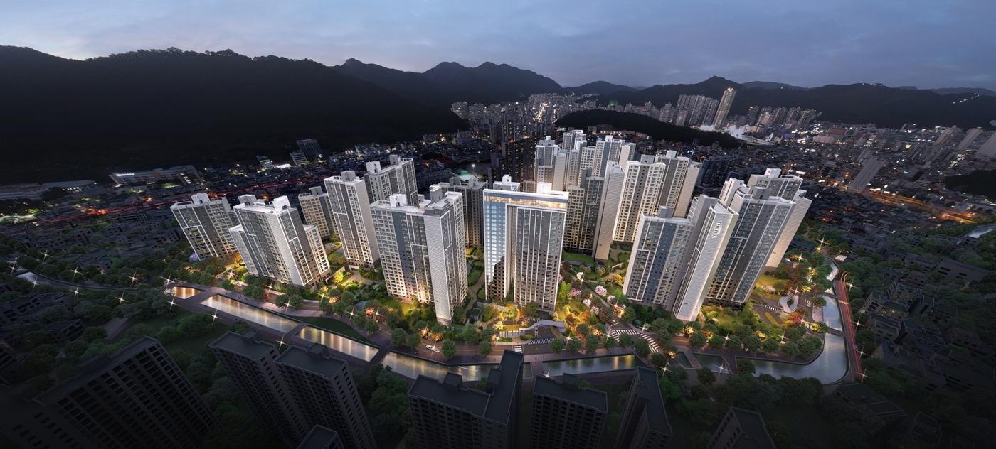 본문 이미지 - 창원 회원2구역 재개발 수주 조감도(한신공영 제공).뉴스1 ⓒ News1