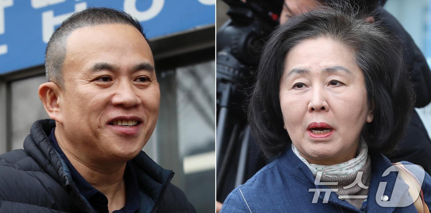 본문 이미지 - 정치자금법 위반 혐의로 재판에 넘겨진 '정치 브로커' 명태균(왼쪽) 씨와 김영선 전 국민의힘 의원이 경남 창원 성산구 창원지방법원에서 열린 1심 선고 공판에 각각 출석하고 있다. 이날 창원지법은 명태균에게 정자법 위반 혐의 무죄, 증거은닉 교사만 징역형 집행유예를 선고했다. 2026.2.5/뉴스1 ⓒ News1 윤일지 기자