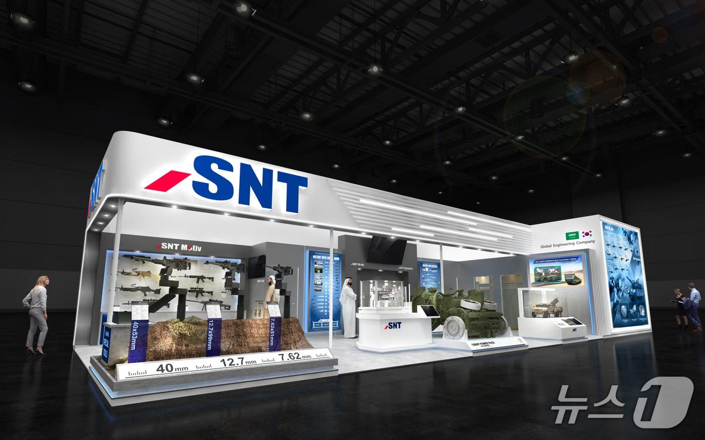 본문 이미지 - '월드 디펜스 쇼 2026' SNT모티브 부스 조감도 (SNT모티브 제공. 재판매 및 DB금지)