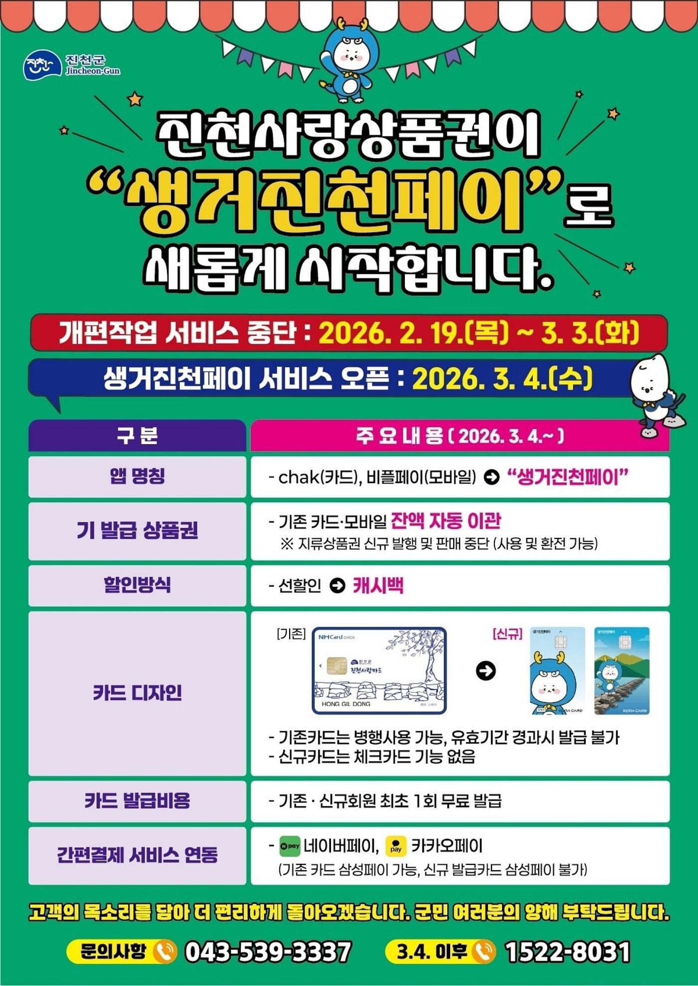 본문 이미지 - 충북 진천군 진천사랑상품권 사용 전환 안내문.(진천군 제공, 재판매 및 DB금지)/뉴스1