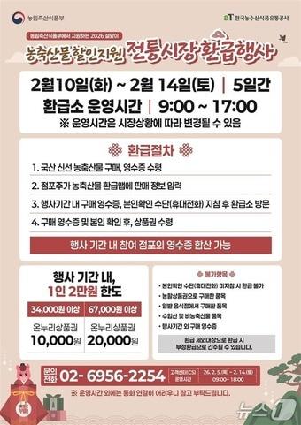 본문 이미지 - 설 전통시장 온누리상품권 환급 행사 포스터.(울산시 제공. 재판매 및 DB금지)/뉴스1