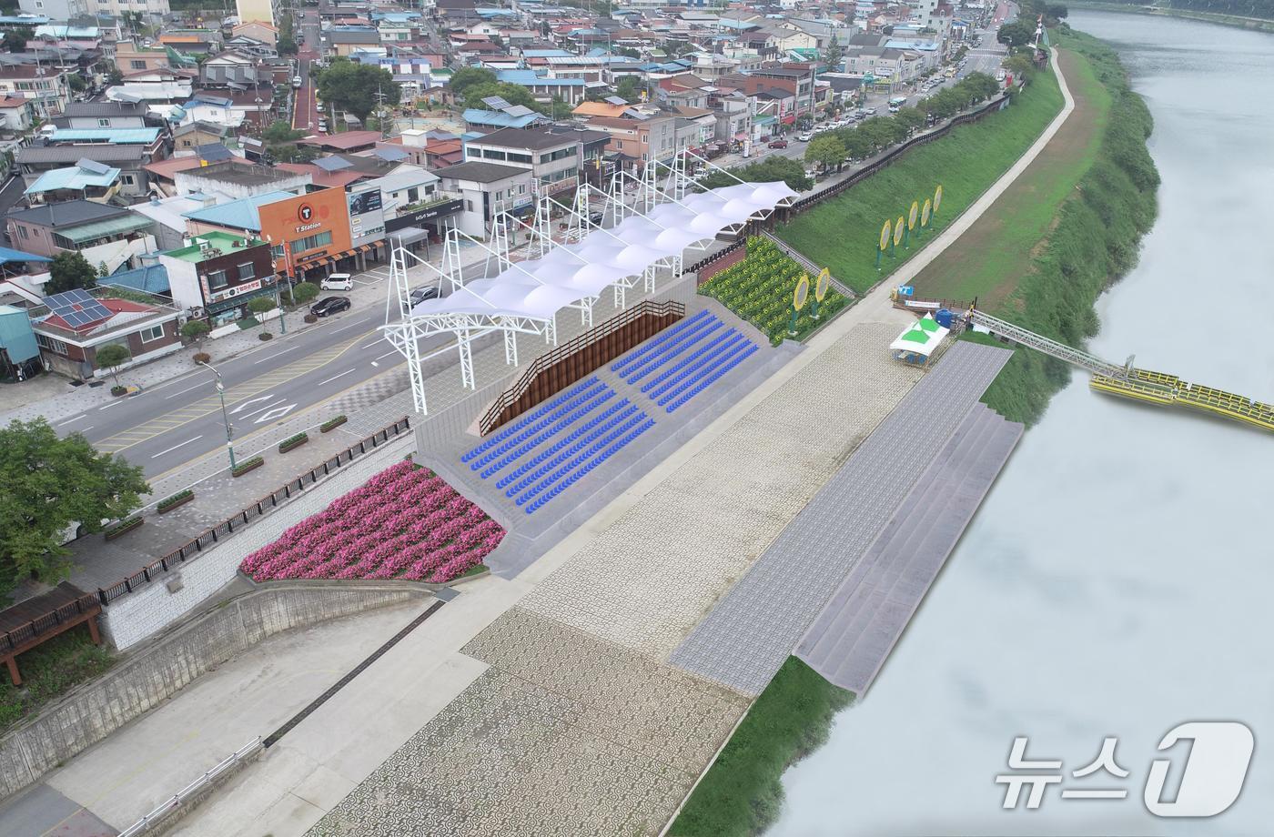 본문 이미지 - 단양군 상진수변무대 조감도.(단양군 제공. 재판매 및 DB금지)/뉴스1 