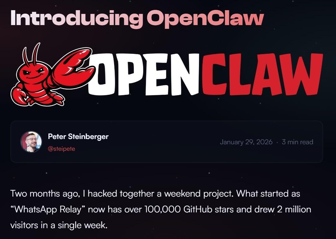 본문 이미지 - (오픈클로 공식 블로그 갈무리)