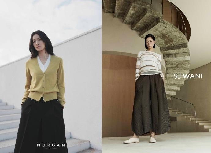 본문 이미지 - 모르간(왼쪽)과 SJ와니 SS시즌 라인업(GS샵 제공)