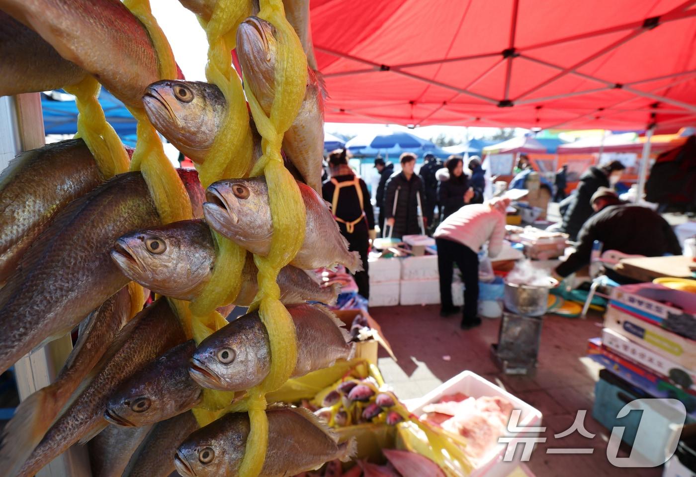 본문 이미지 - 민족 대명절 설을 일주일여 앞둔 9일 경기 성남시 중원구 모란민속5일장에서 시민들이 제수용품을 구매하고 있다. 2026.2.9 ⓒ 뉴스1 김영운 기자