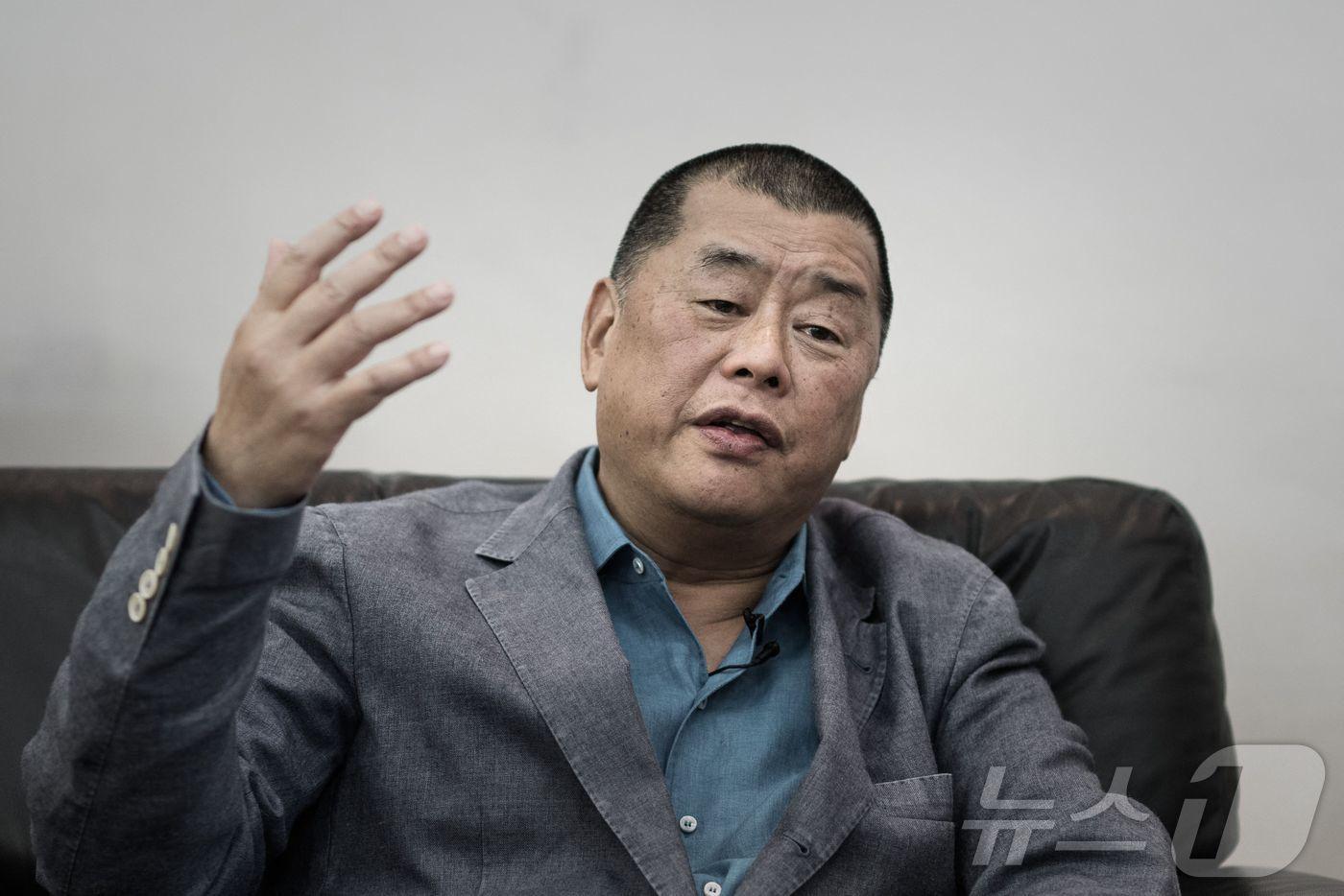 본문 이미지 - 홍콩 반중 일간지 '빈과일보'의 사주 지미 라이. ⓒ AFP=뉴스1