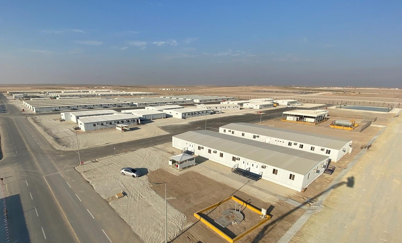 본문 이미지 - 현대리바트가 진행한 사우디아라비아 마잔(MIP) 가설공사 현장 모습 (현대리바트 제공)