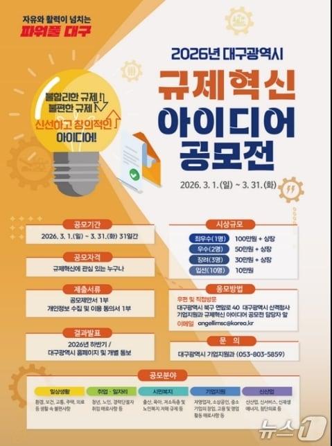 본문 이미지 - 규제혁신 아이디어 공모전 팜플렛.(대구시 제공, 재판매 및 DB 금지)