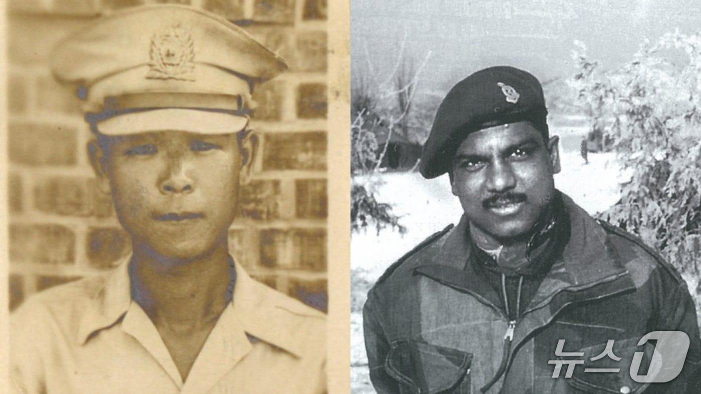 본문 이미지 - 노경억 육군 소령과 란가라지 인도 육군 중령.  (국가보훈부 제공)