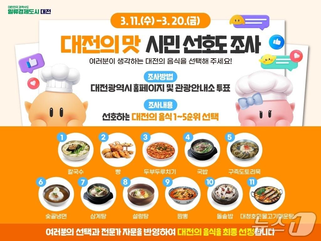 본문 이미지 - 대전시가 '대전의 맛' 시민선호도 조사를 실시한다. (시 제공) / 뉴스1