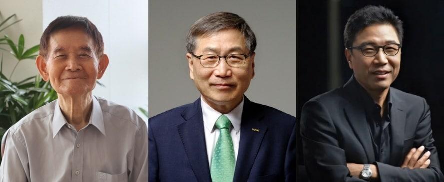 본문 이미지 - 서울대총동창회 제28회 관악대상 수상자. 왼쪽부터 조기호 기호물산 회장, 서병륜 로지스올그룹 회장, 이수만 A2O엔터테인먼트 대표. (서울대총동창회 제공)