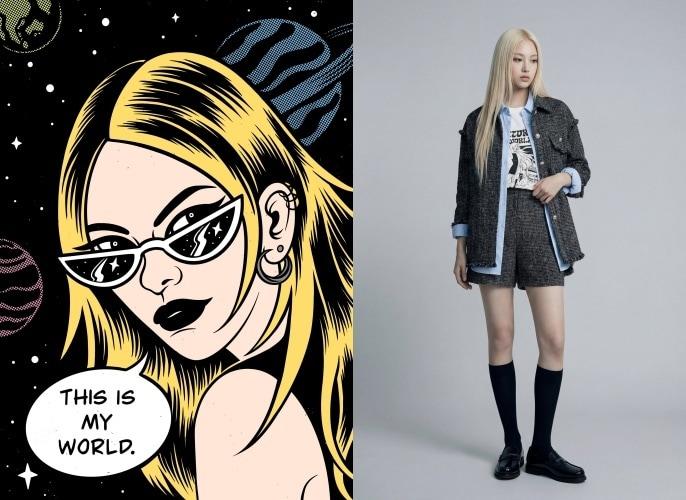 본문 이미지 - 스텔라 루나와 협업한 빅토리아 캐릭터(왼쪽)와 실사화한 AI 모델 빅토리아(보브 제공)