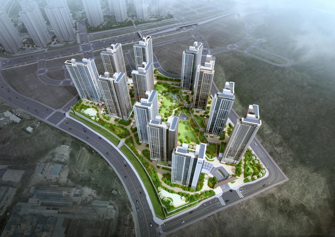 본문 이미지 - 아산탕정자이 메트로시티 조감도 (GS건설 제공) 뉴스1 ⓒ News1