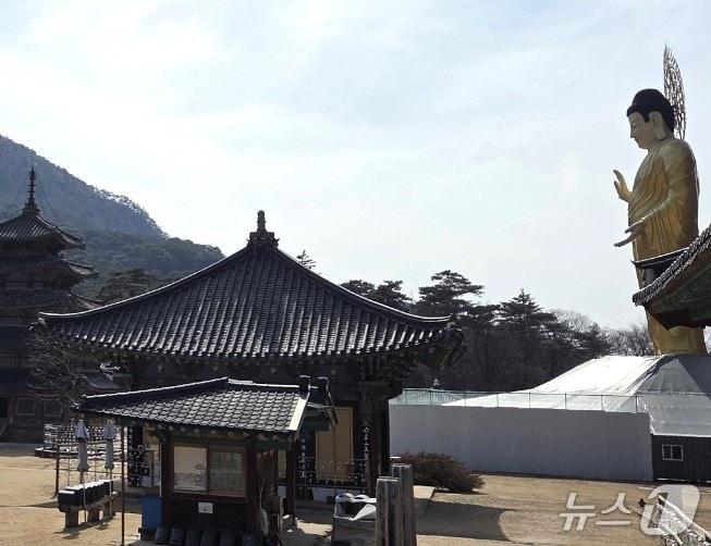 본문 이미지 - 보은 법주사 미륵전 정비사업 현장 2026. 3.11/뉴스1