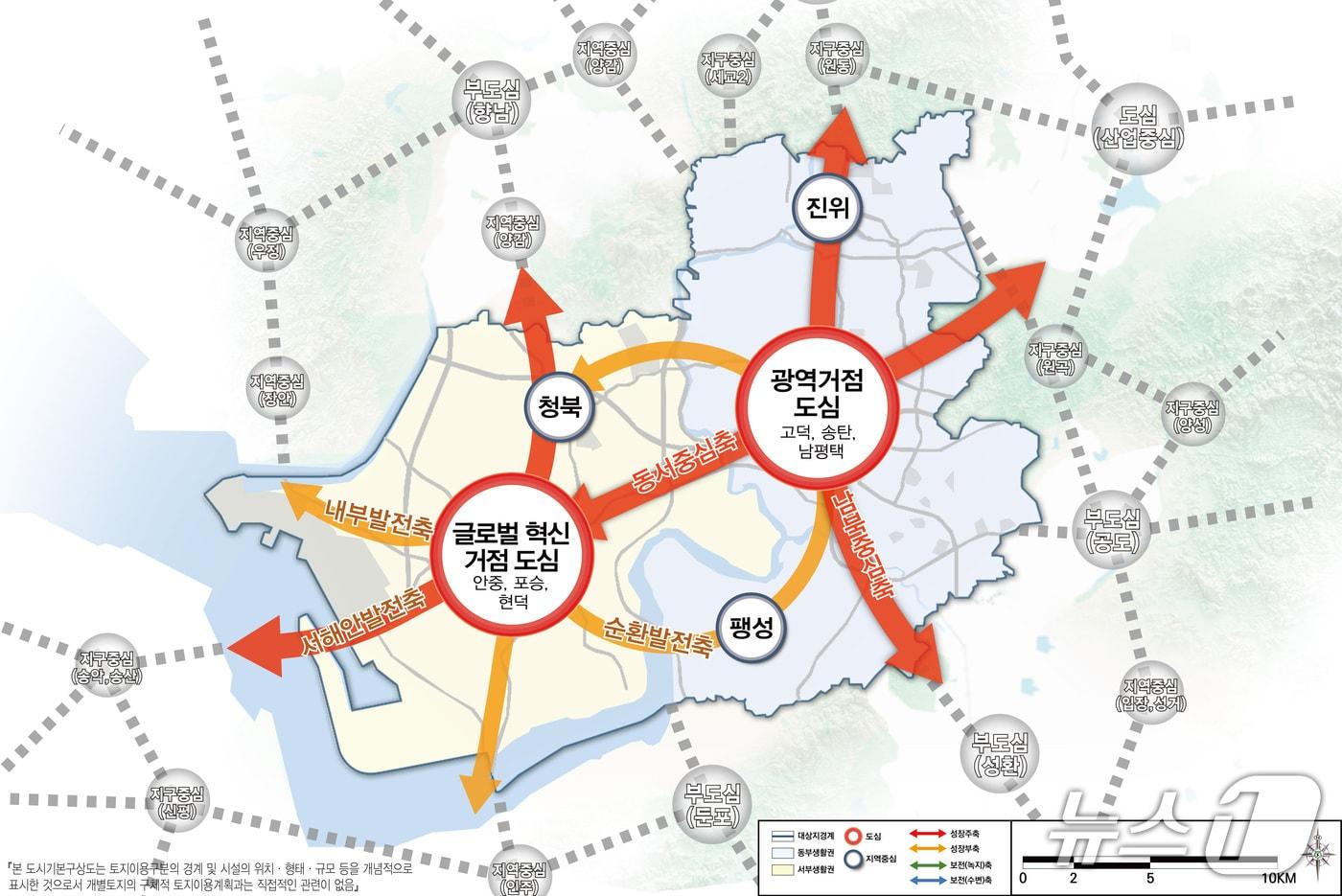 본문 이미지 - 2040년 평택 도시기본계획 공간구상도.(경기도 제공. 재판매 및 DB금지)