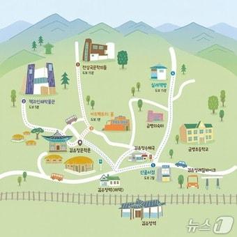 본문 이미지 - 춘천 실레마을 지도.(춘천시 제공, 재판매 및 DB금지)