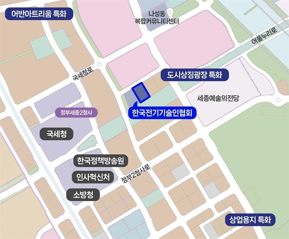 본문 이미지 - 한국전기기술인협회 위치도. (행복청 제공. 재판매 및 DB 금지)