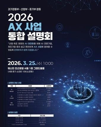 본문 이미지 - 과학기술정보통신부·산업통상자원부·중소벤처기업부 2026년 AX 사업 통합 설명회