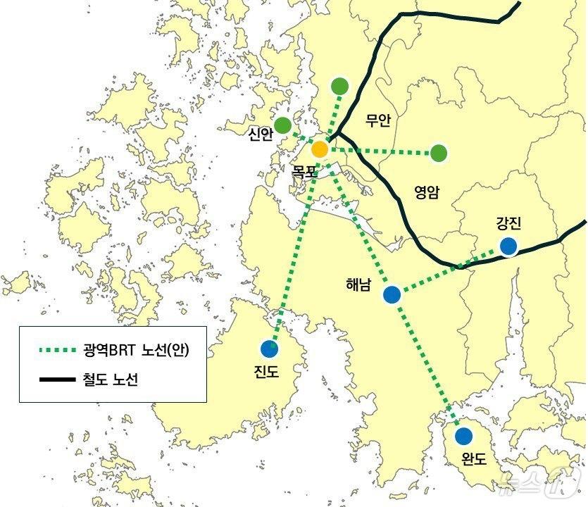 본문 이미지 - 민형배 후보 광역BRT 노선 조감도.(후보측 제공. 재배포 및 DB 금지) ⓒ 뉴스1