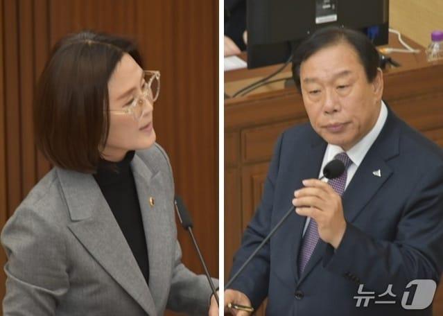 본문 이미지 - 시정질문하는 김현미 세종시의원(왼쪽)과 답변하는 최민호 세종시장. / 뉴스1