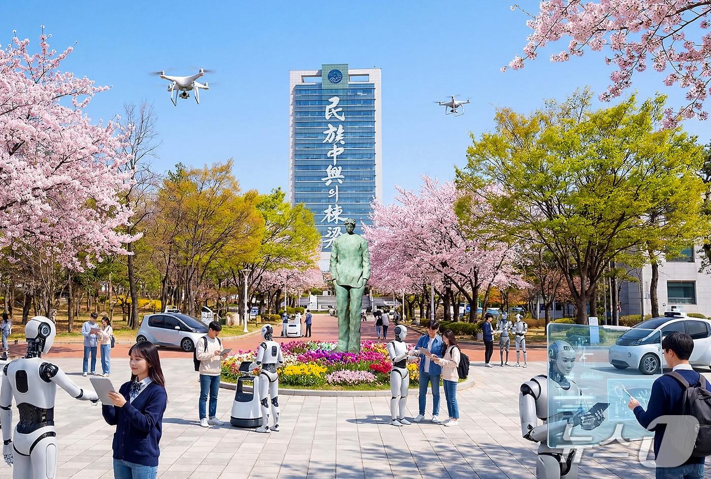 본문 이미지 - AI를 활용해 제작한 영남대 가상 이미지. (영남대 제공. 재판매 및 DB 금지)