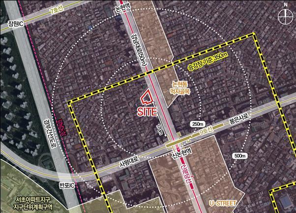 본문 이미지 - 서초구 반포동 737-3번지 일대 위치도(서울시 제공)  뉴스1ⓒ news1  