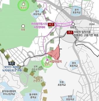 본문 이미지 - 성북구 정릉동 559-43번지 모아타운 위치도(서울시 제공) 뉴스1ⓒ news1   