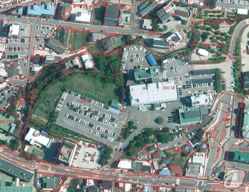 본문 이미지 - 합천군청 주변 연속지적도(합천군 제공. 재판매 및 DB금지).