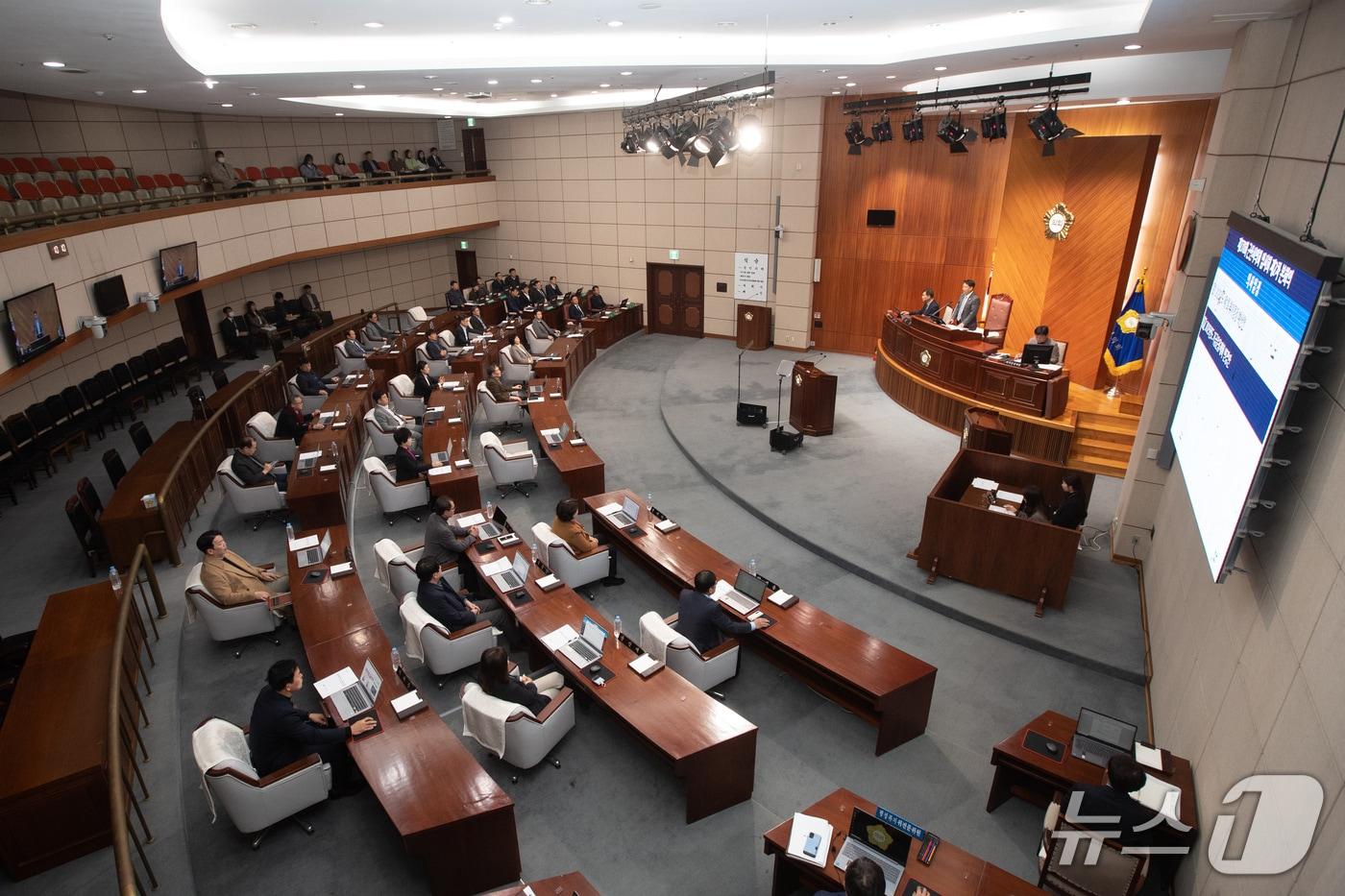 본문 이미지 - 군산시의회 본회의장./뉴스1 DB