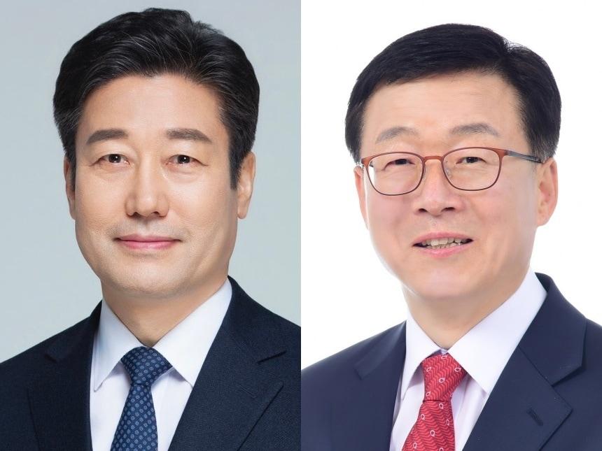 본문 이미지 - 왼쪽부터 노승일·정용근 충주시장 예비후보.