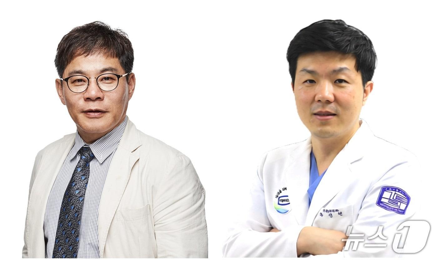 본문 이미지 - 연구에 참여한 장기육 서울성모병원 순환기내과 교수(왼쪽), 의정부성모병원 순환기내과 부성현 교수(서울성모병원 제공)