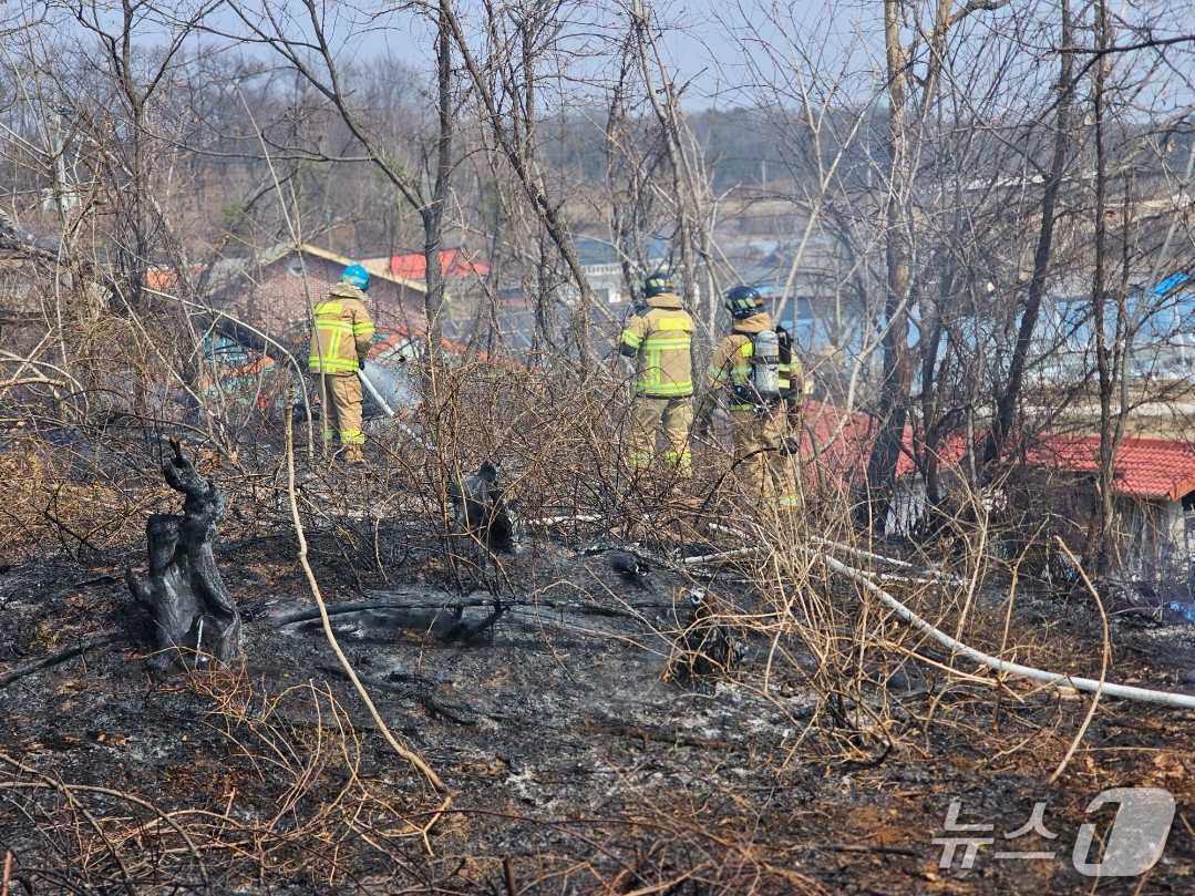 본문 이미지 - 강원 원주 부론면 흥호리 산불 현장.(강원도소방본부 제공, 재판매 및 DB금지)