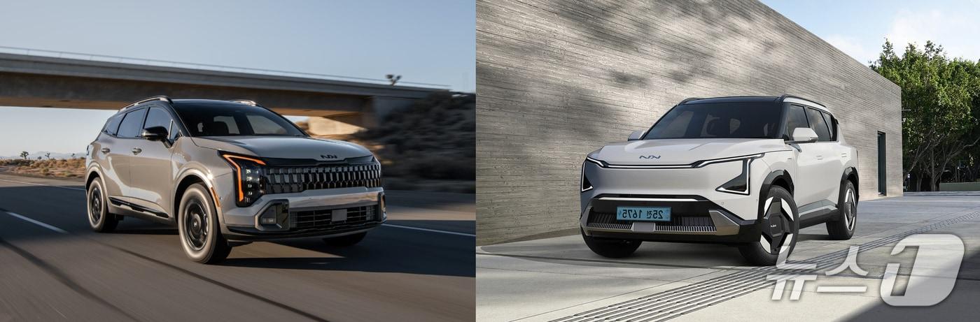 본문 이미지 - 기아 스포티지(왼쪽)와 EV5