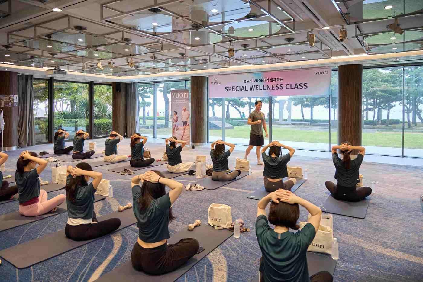 본문 이미지 - 지난해 3월 파라다이스 호텔 부산에서 진행한 뷰오리 협업 스페셜 웰니스 클래스(파라다이스부산 제공)