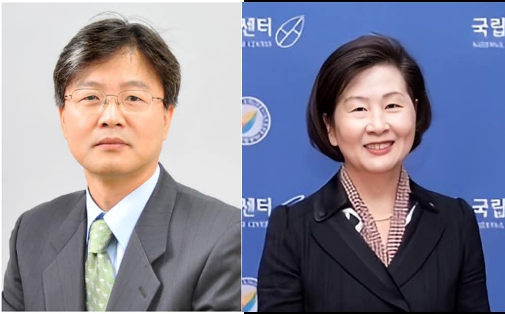 본문 이미지 - 국립암센터 이건국 연구소장(왼쪽)과 최정미 사무국장.(국립암센터 제공)