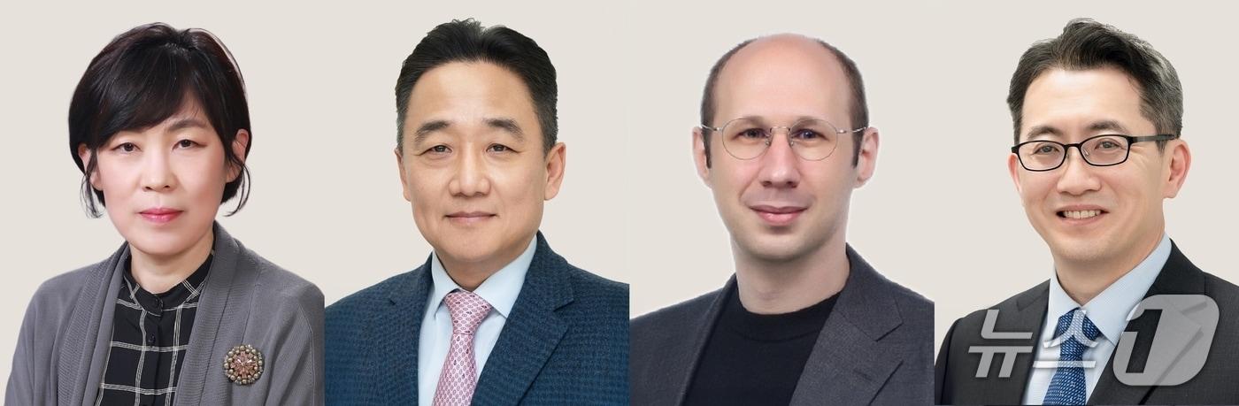 본문 이미지 - (왼쪽부터) 제19회 아산의학상 수상자 기초의학부문 이호영 교수, 임상의학부문 김승업 교수, 젊은의학자부문 마틴 슈타이네거·이주명 교수.(아산사회복지재단 제공)