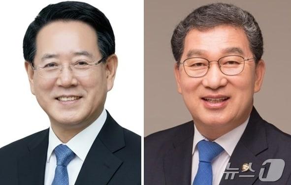 본문 이미지 - 김영록·신정훈 더불어민주당 전남광주특별시장 예비후보.(후보측 제공. 재배포 및 DB 금지)
