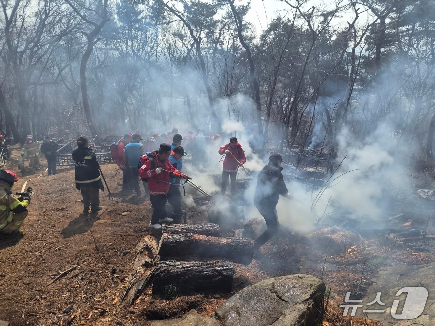 본문 이미지 - 지난 12일 경기 수원시 팔달산 방화 현장. (수원시 제공. 재판매 및 DB 금지) 2026.3.18/뉴스1 